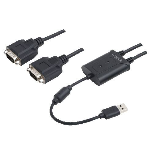 LOGILINK AU0031 Converter; USB 2.0; D-Sub 9pin stekker x2,USB-A-stekker - 1 stuk-3