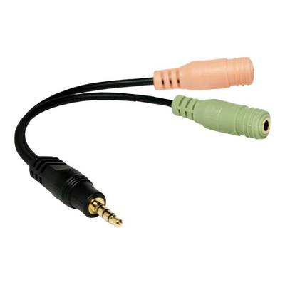 LogiLink CA0021  Jackplug Audio Adapter [1x Jackplug male 3,5 mm - 2x Jackplug female 3,5 mm] Zwart