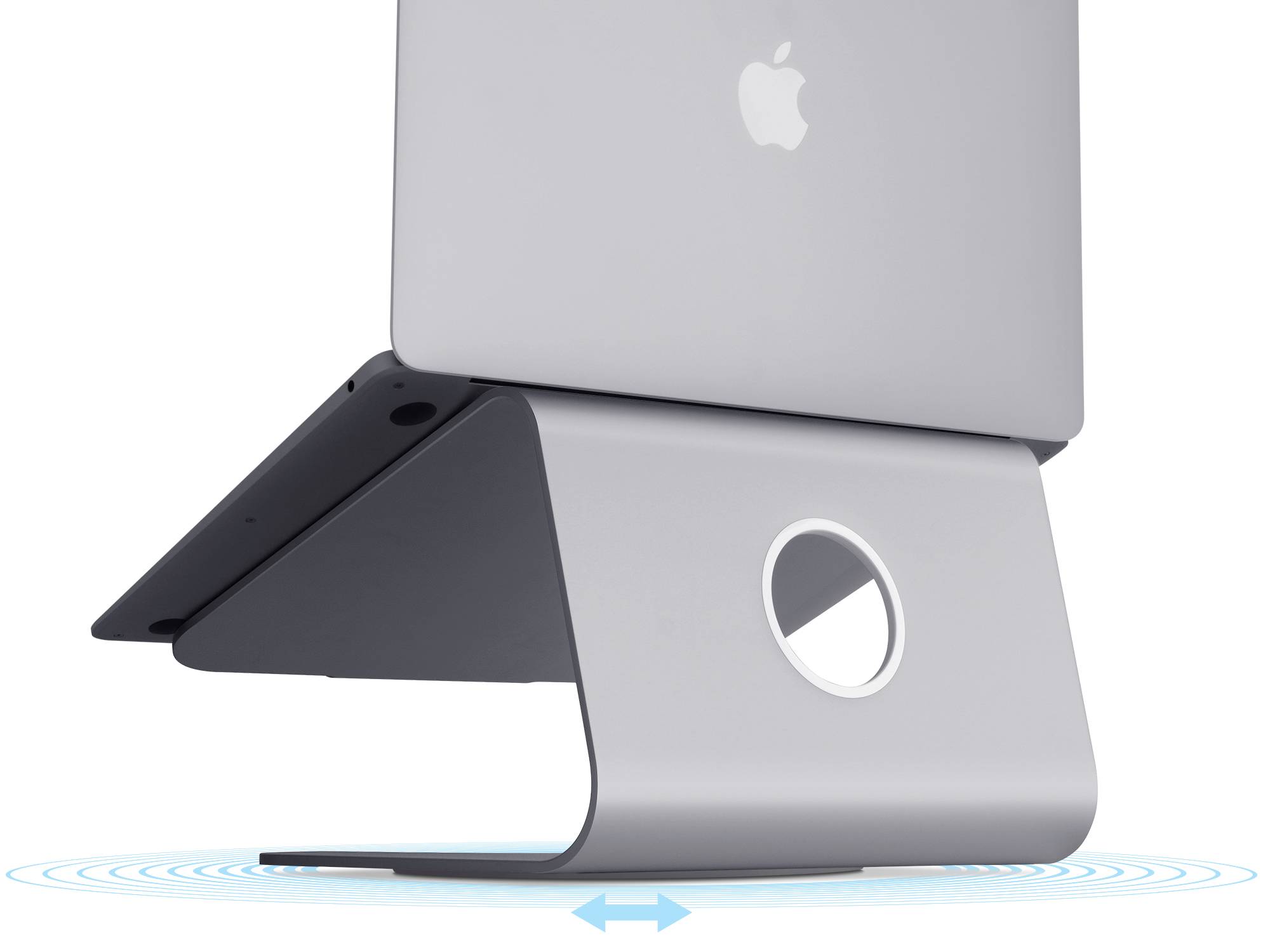 RainDesign mStand360 Laptop Stand with Swivel Base - Space Grey-1