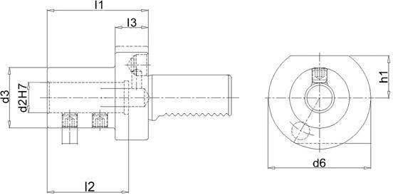 Houder VDI voor wisselplaatboor E1 40x50mm FORTIS-2