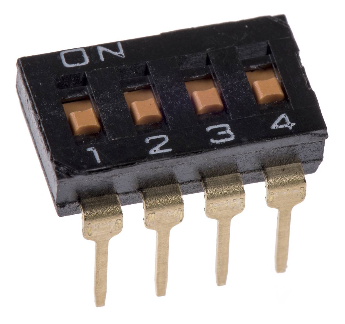 Aratas A6T-4102 DIP-schakelaar Aantal polen 4 THT 1 stuk(s) Bag