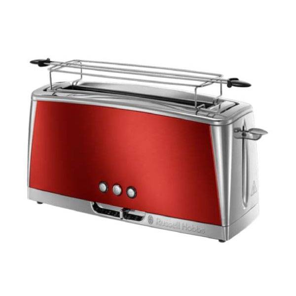 RUSSELL HOBBS Toaster - 1420W - Lange Slot - Opwarm- en Ontdooi-functies - Luna Solar Red-0