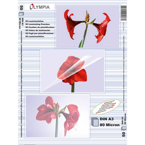 Olympia lamineerfilms DIN A3, 50 stuks 80 mic