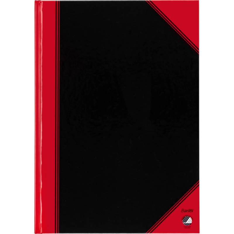 Notitieboek zwart/rood A4 lijn 70gr 96vel-0