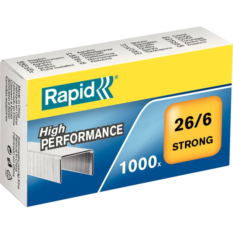 Nieten rapid 26/6 gegalv strong 1000st | Display a 10 doos x 1000 stuk-0