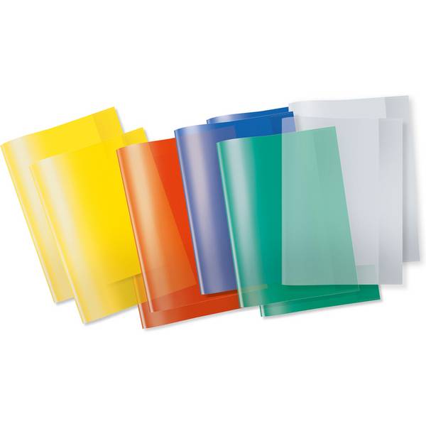 HERMA 19992 tijdschrift- & boekomslag 10 stuks. Blauw, groen, rood, transparant, geel