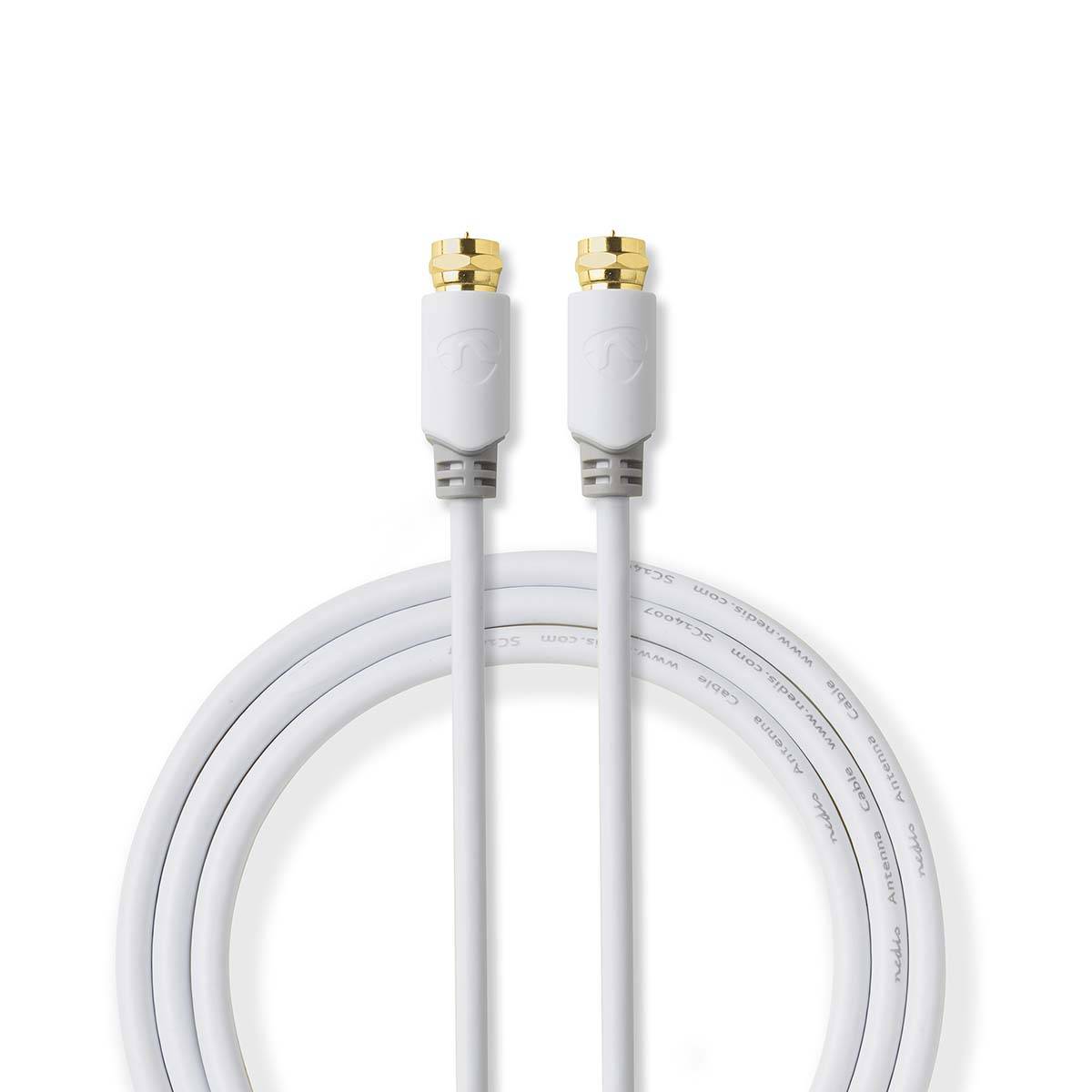 Nedis F (m) - F (m) coaxkabel - rechte connectoren / wit - 3 meter-2
