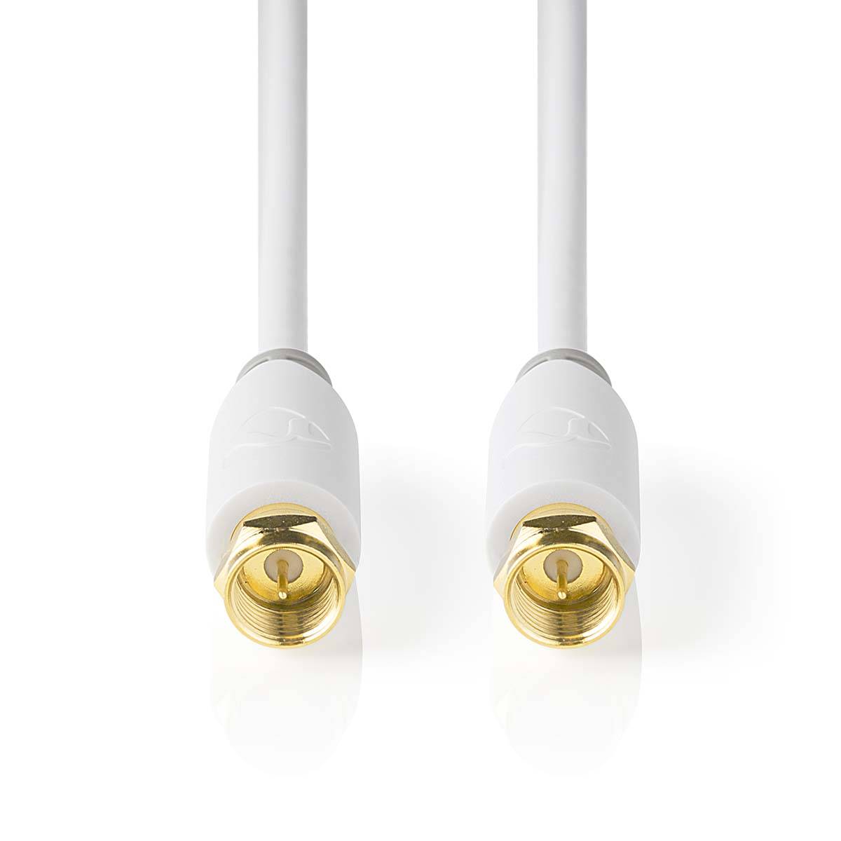 Nedis F (m) - F (m) coaxkabel - rechte connectoren / wit - 5 meter