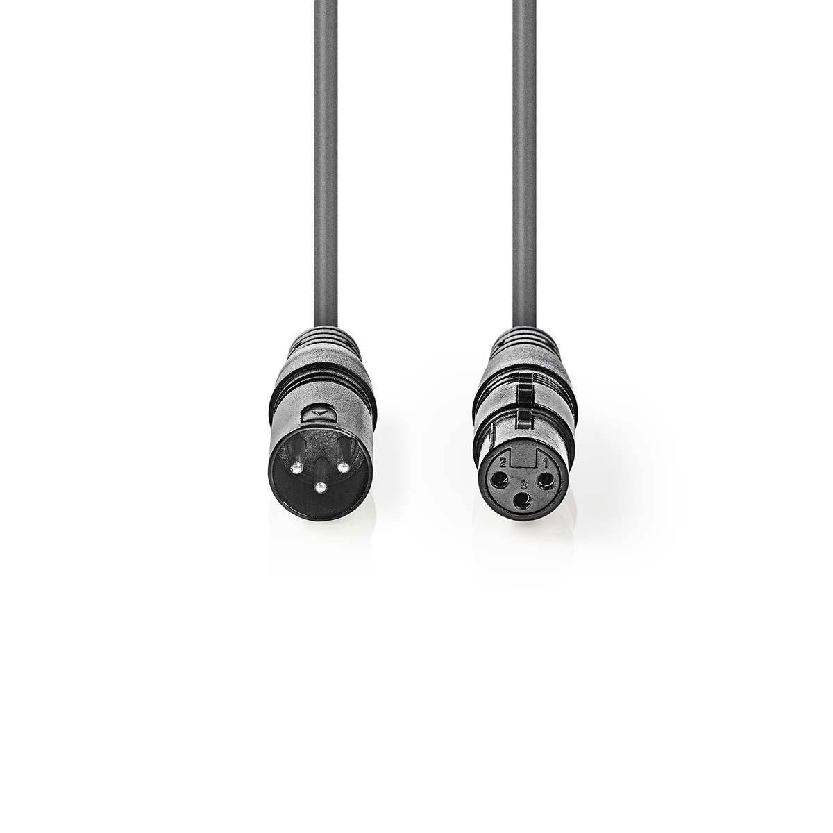 Nedis 3-pins XLR (m) - 3-pins XLR (v) DMX kabel - 10 meter-0