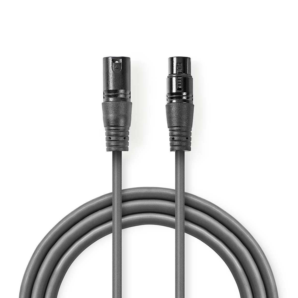 Nedis 3-pins XLR (m) - 3-pins XLR (v) DMX kabel - 10 meter-1