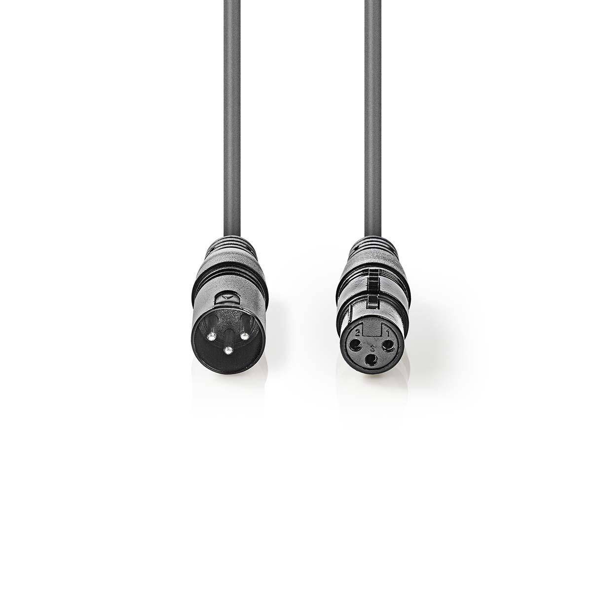 Nedis 3-pins XLR (m) - 3-pins XLR (v) DMX kabel - 5 meter-0
