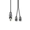 Nedis 6,35mm Jack - Tulp stereo audio kabel - 3 meter