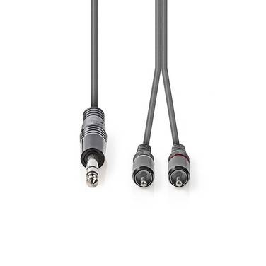 Nedis 6,35mm Jack - Tulp stereo audio kabel - 3 meter