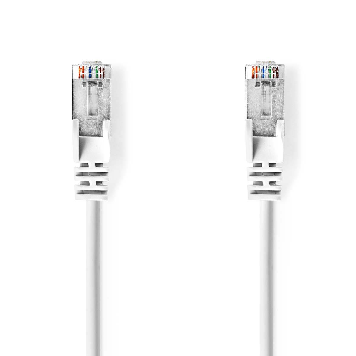 CAT5e Netwerkkabel | SF/UTP | RJ45 Male | RJ45 Male | 0.50 m | Rond | PVC | Wit | Polybag-1