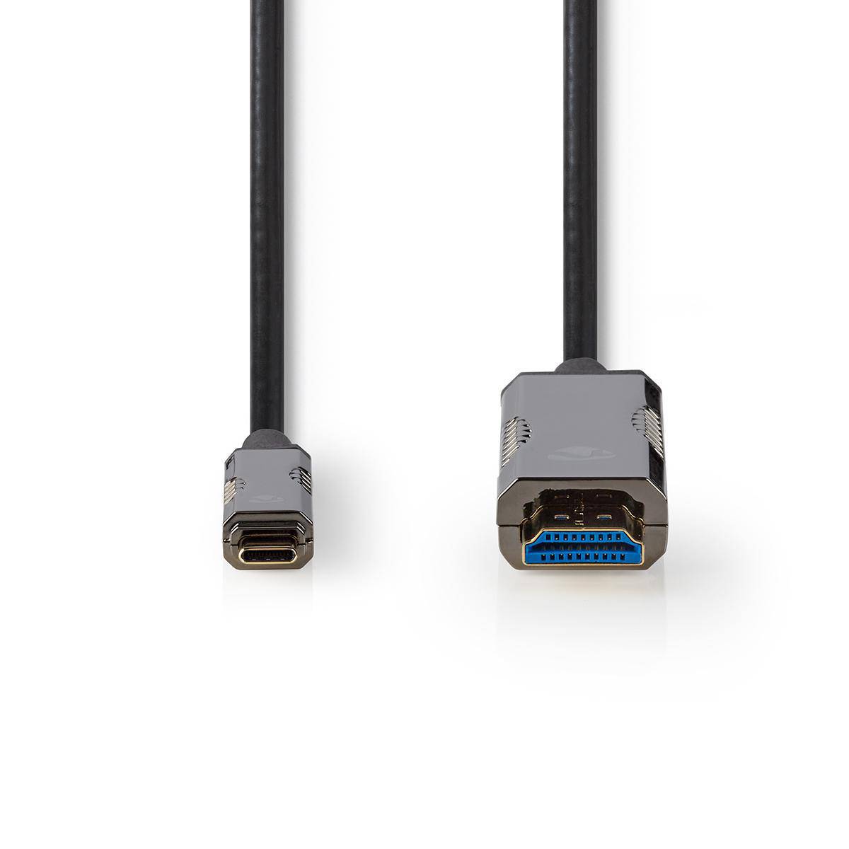 Actieve Optische USB-Kabel | USB-C™ Male | HDMI™ Connector | 18 Gbps | 30.0 m | Rond | PVC | Zwart | Gift Box