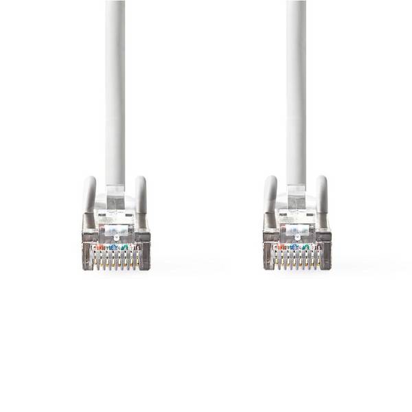 CAT6a netwerkkabel | SF/UTP | RJ45 Male | RJ45 Male | 7.50 m | Rond | PVC | Wit | Label