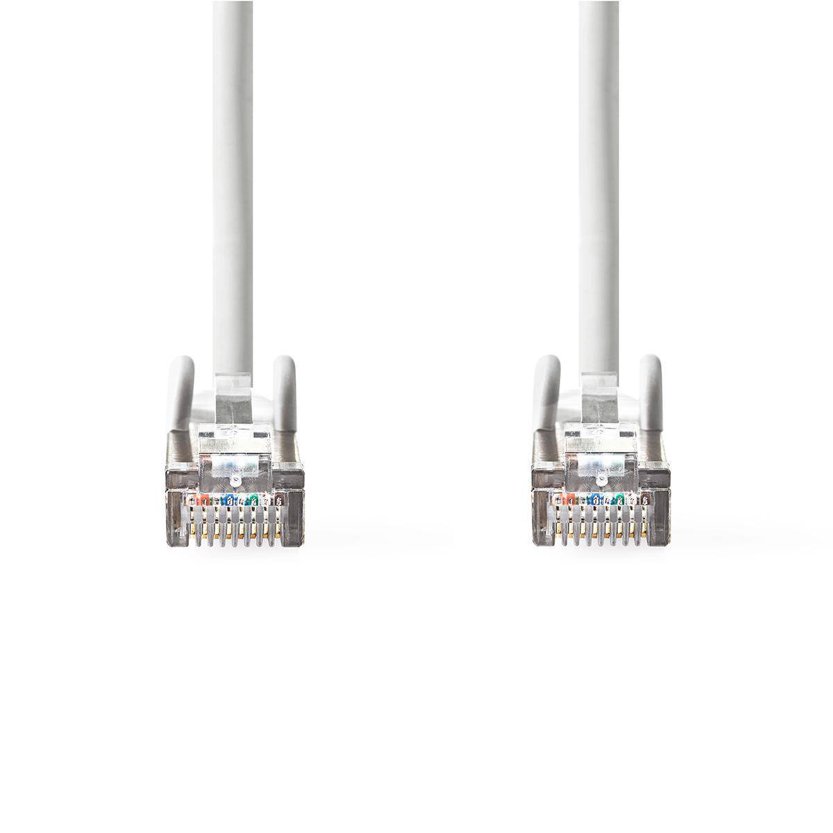 CAT6a netwerkkabel | SF/UTP | RJ45 Male | RJ45 Male | 7.50 m | Rond | PVC | Wit | Label-0