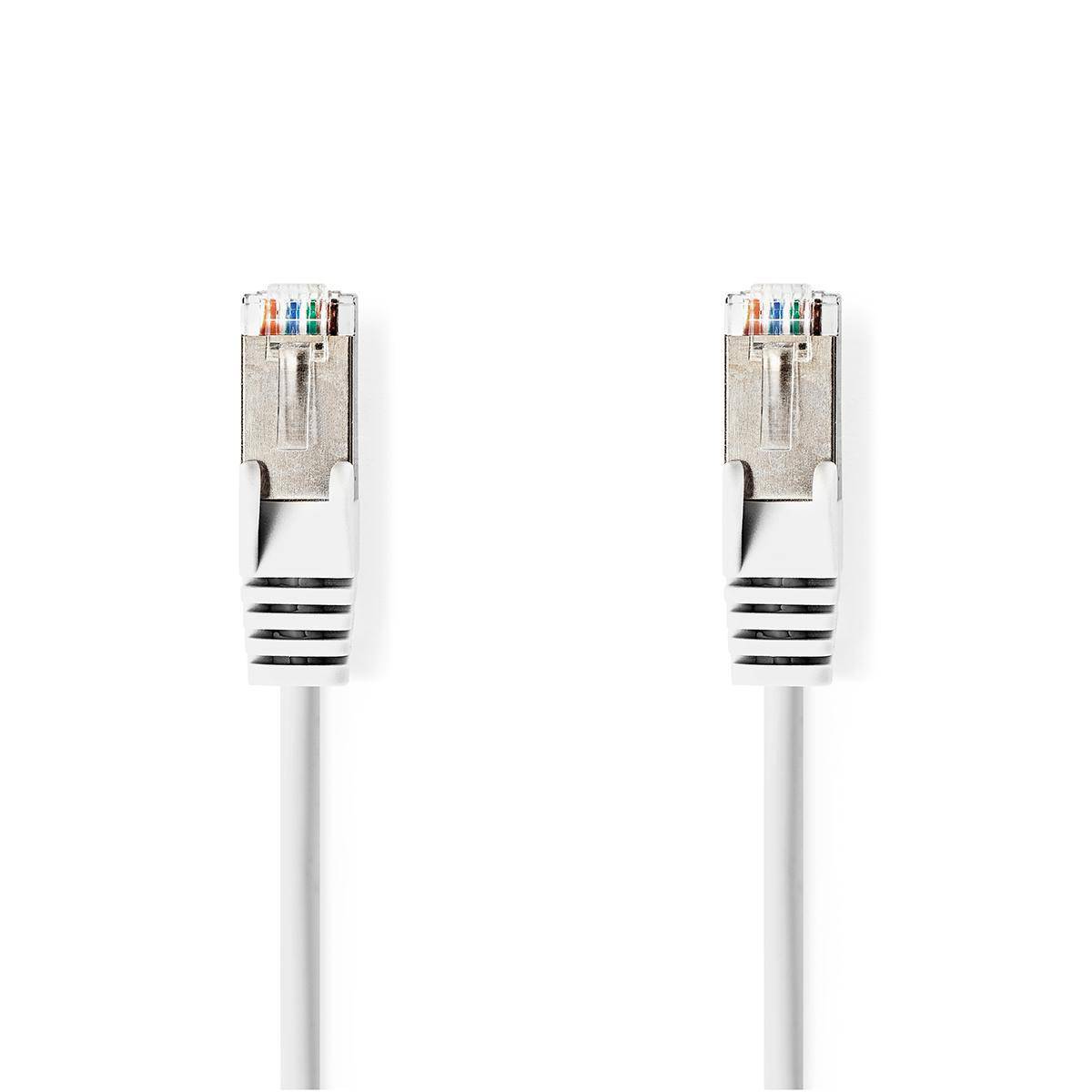 CAT6a netwerkkabel | SF/UTP | RJ45 Male | RJ45 Male | 7.50 m | Rond | PVC | Wit | Label-1