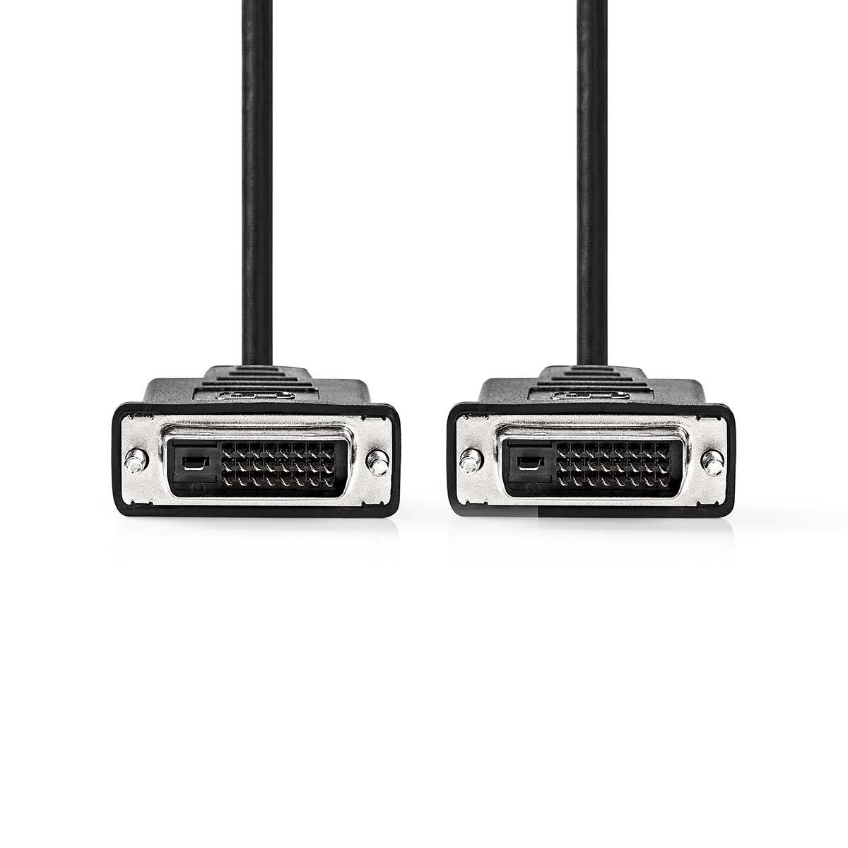 DVI-Kabel | DVI-D 24+1-Pins Male | DVI-D 24+1-Pins Male | 2560x1600 | Vernikkeld | 10.0 m | Recht | PVC | Zwart |-0