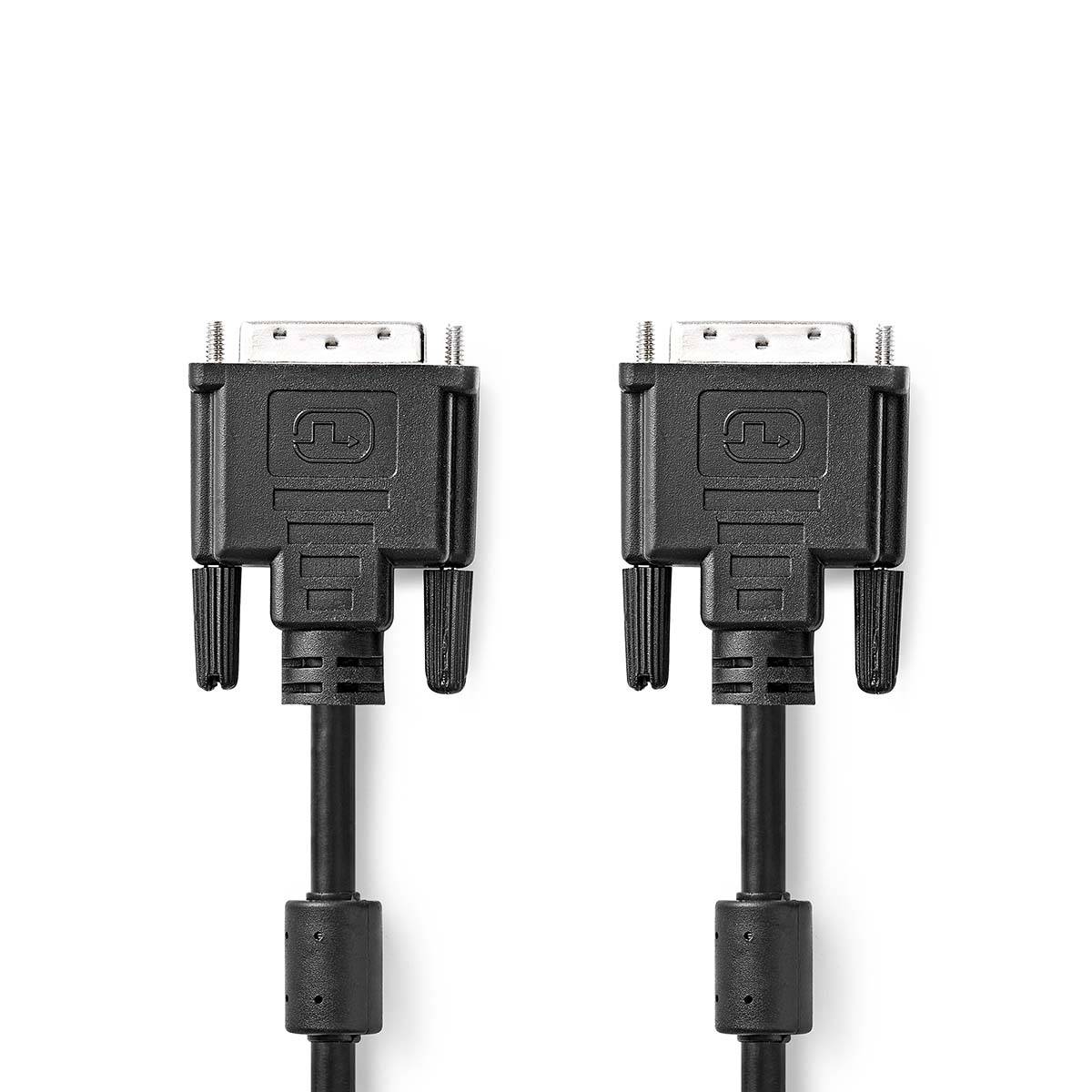 DVI-Kabel | DVI-D 24+1-Pins Male | DVI-D 24+1-Pins Male | 2560x1600 | Vernikkeld | 10.0 m | Recht | PVC | Zwart |-1