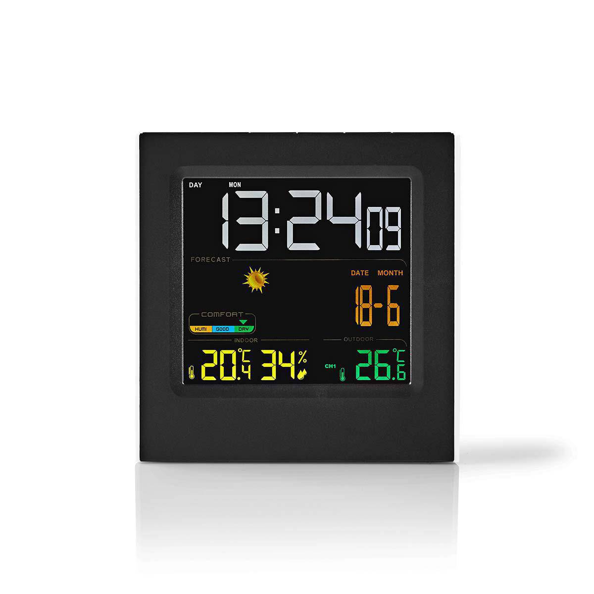 Weerstation | Binnen & Buiten | Inclusief draadloze weersensor | Weersvoorspelling | Tijdweergave | LED-Scherm |-0