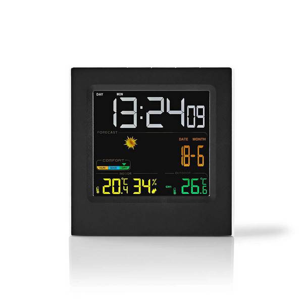 Weerstation | Binnen & Buiten | Inclusief draadloze weersensor | Weersvoorspelling | Tijdweergave | LED-Scherm |