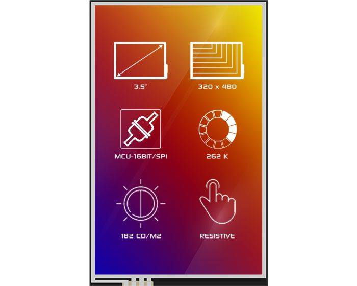 4D Systems 4DLCD-35480320-RI Display: TFT; 3,5"; 320x480; Achtergrondver: LED; RGB; 270cd/m2 - 1 stuk-0