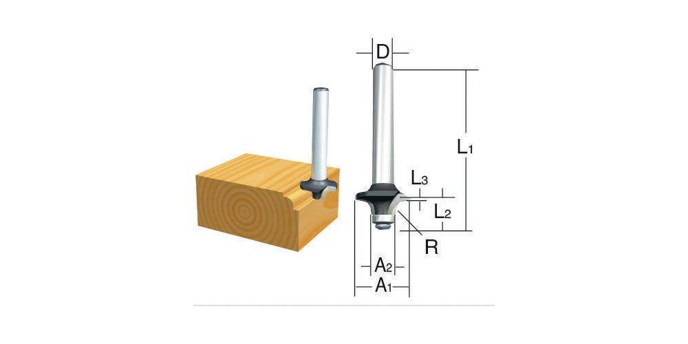 Makita Kwartrondfrees Met Kogellager R8 S6 - D-09547-0