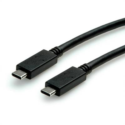 ROLINE GREEN USB 3.2 Gen 2 kabel, met PD 20V5A, Emark, C-C, M/M, zwart, 0,5 m