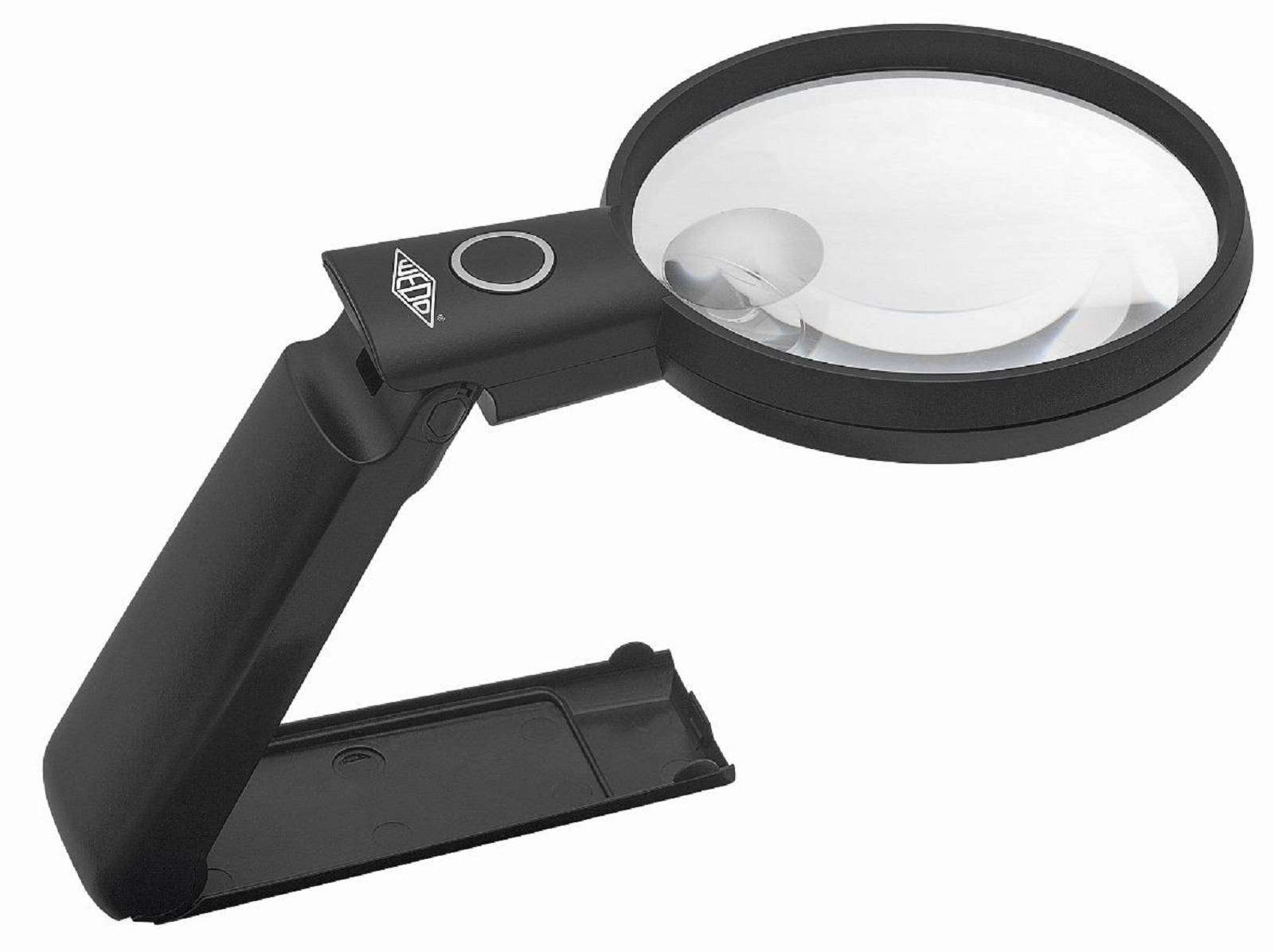 WEDO ronde, verlichte vergrootglas 90 mm met statief, zwart-1