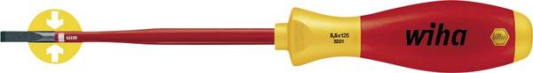 VDE Platte schroevendraaier Wiha 3201 slimFix 35501 Kopbreedte: 4.5 mm Koplengte: 125 mm
