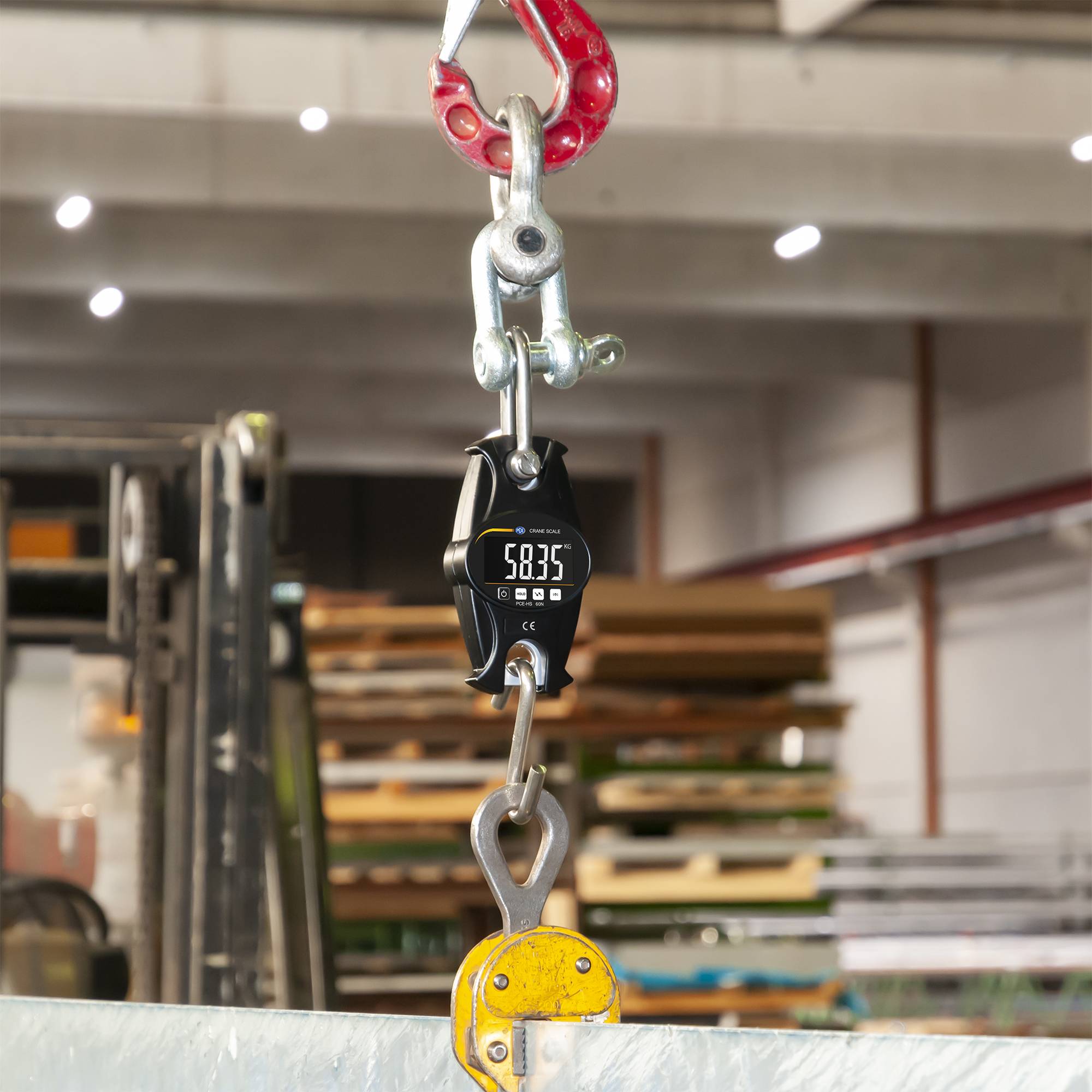 PCE Instruments PCE-HS 60N Kraanweegschaal Weegbereik (max.) 60 kg Resolutie 20 g werkt op batterijen Zwart-3