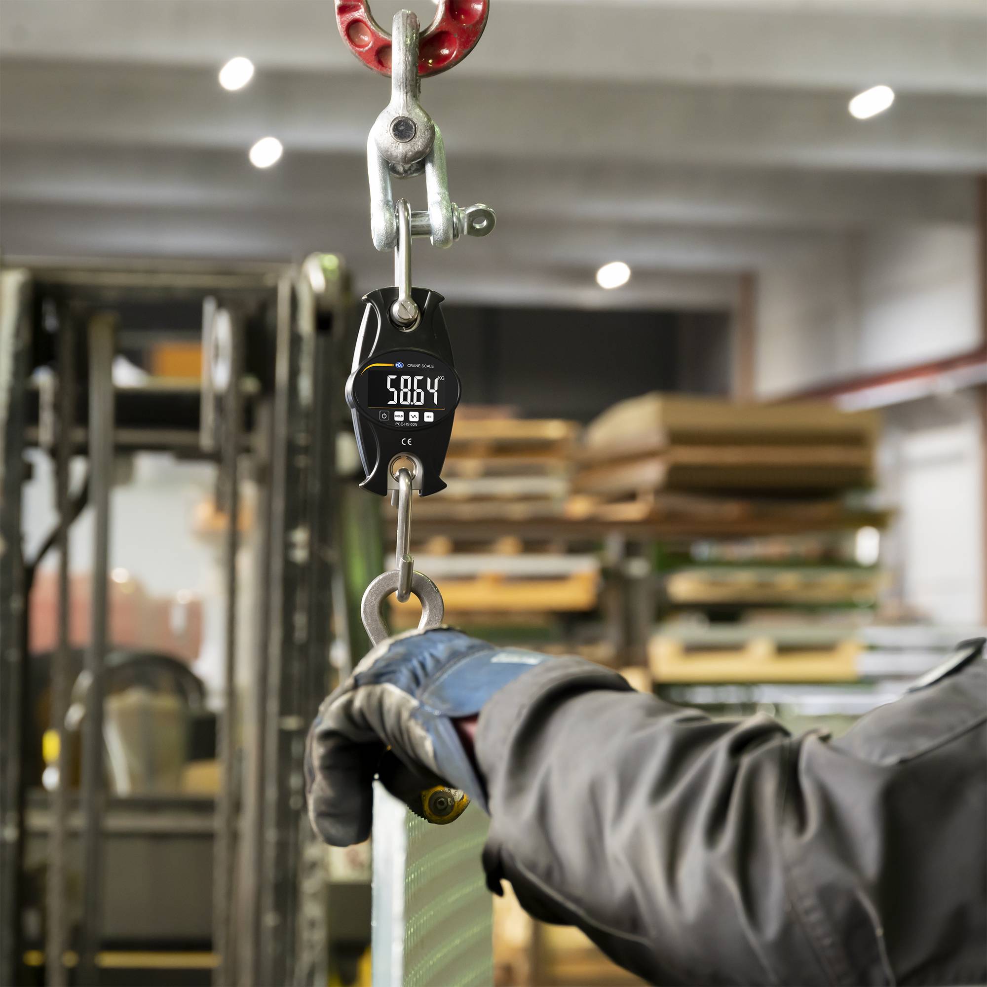 PCE Instruments PCE-HS 60N Kraanweegschaal Weegbereik (max.) 60 kg Resolutie 20 g werkt op batterijen Zwart-4