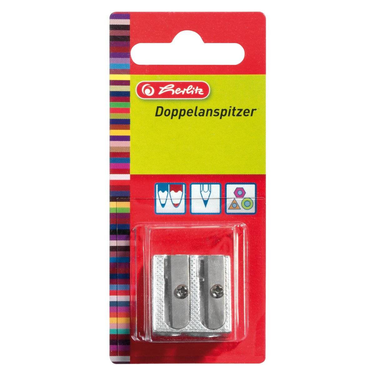 Herlitz dubbele slijper metalen wigvorm 2 diameter blister-3