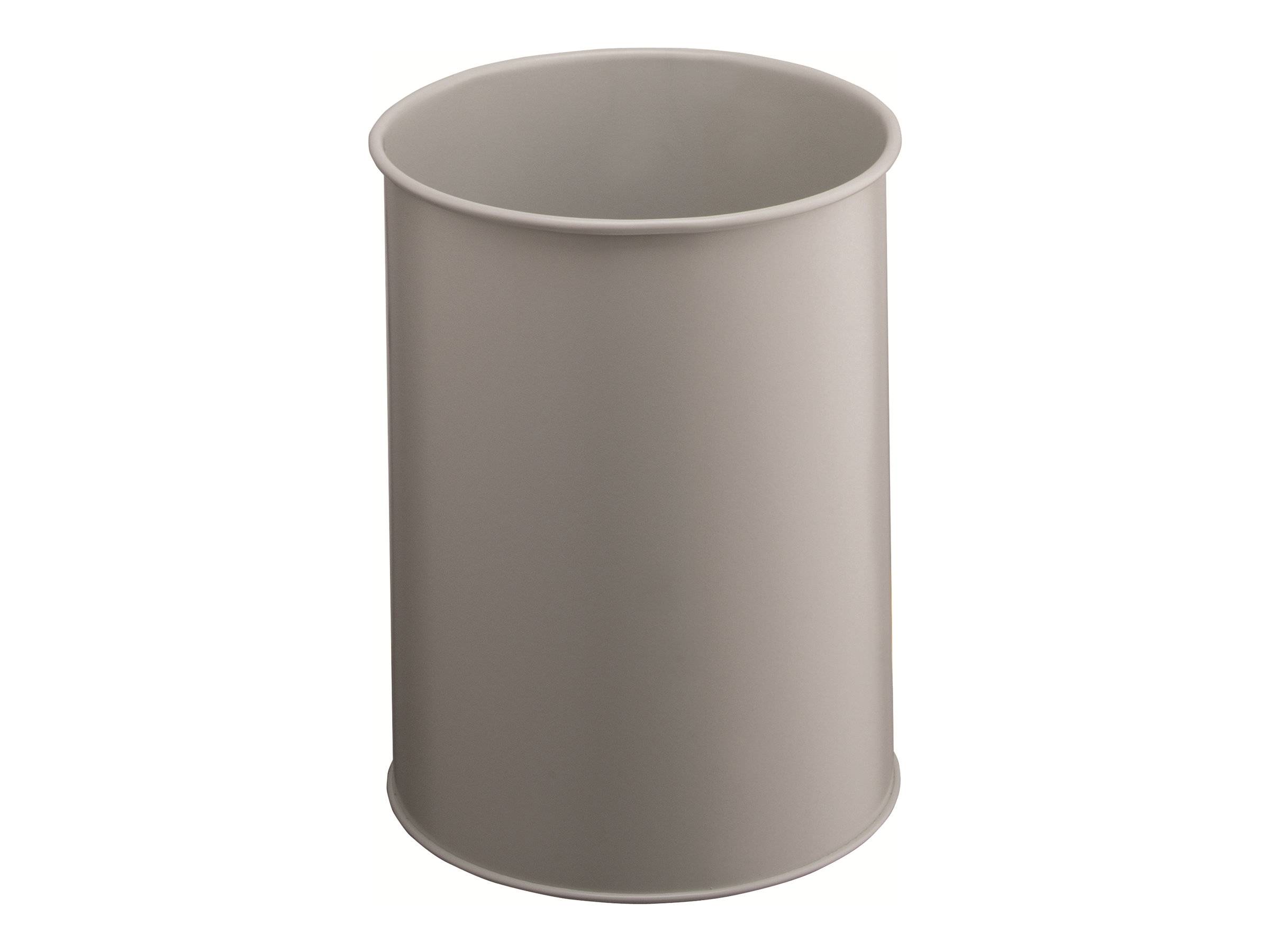 Duurzame metalen afvalbak, rond, 15 liter, grijs-0