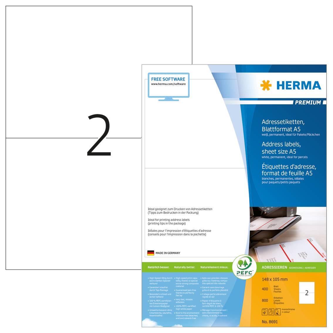 HERMA adresetiketten premium A5 wit 105x148 mm 800 stuks.-8
