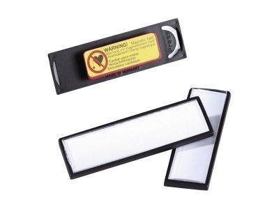 Duurzame naamkaartjes met clip en magneet, 17x67mm, 25 stuks, zwart-3