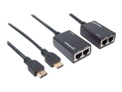 Manhattan 1080P HDMI via Ethernet extender met geïntegreerde kabel, lengte 30 meter met 2X Cat5E of Cat6 Ethernet C-7