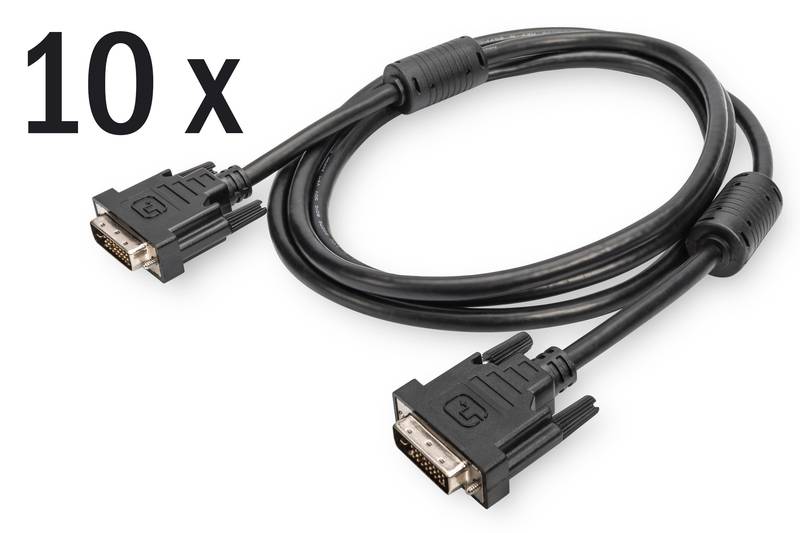 Digitus AK-990930-020-S DVI-kabel DVI Aansluitkabel DVI-D 24+1-polige stekker, DVI-D 24+1-polige stekker 2.00 m Zwart Af-3