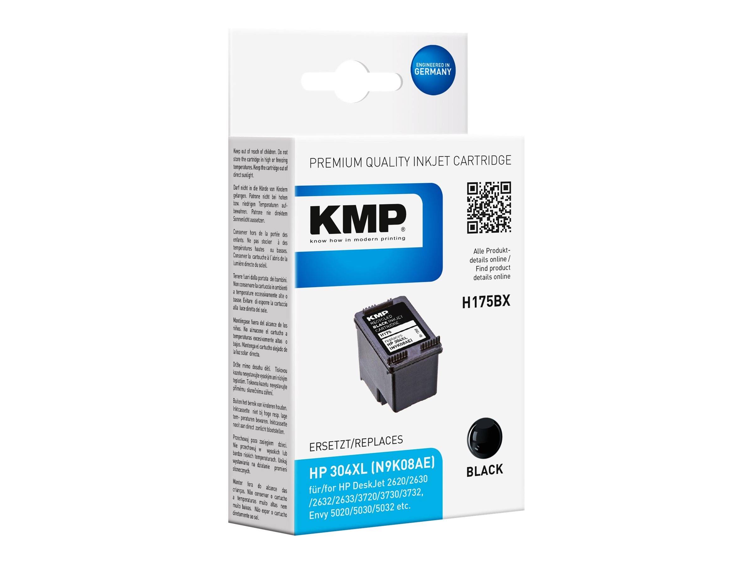 KMP cartridge HP 304XL zwart 350S. H175BX bijgevuld-0