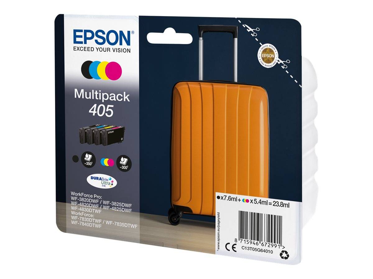 Printercartridge - EPSON - 405 C13T05G64020 - Cyaan, magenta, geel, zwart - Verpakking van 4 - 23,8 ml-0