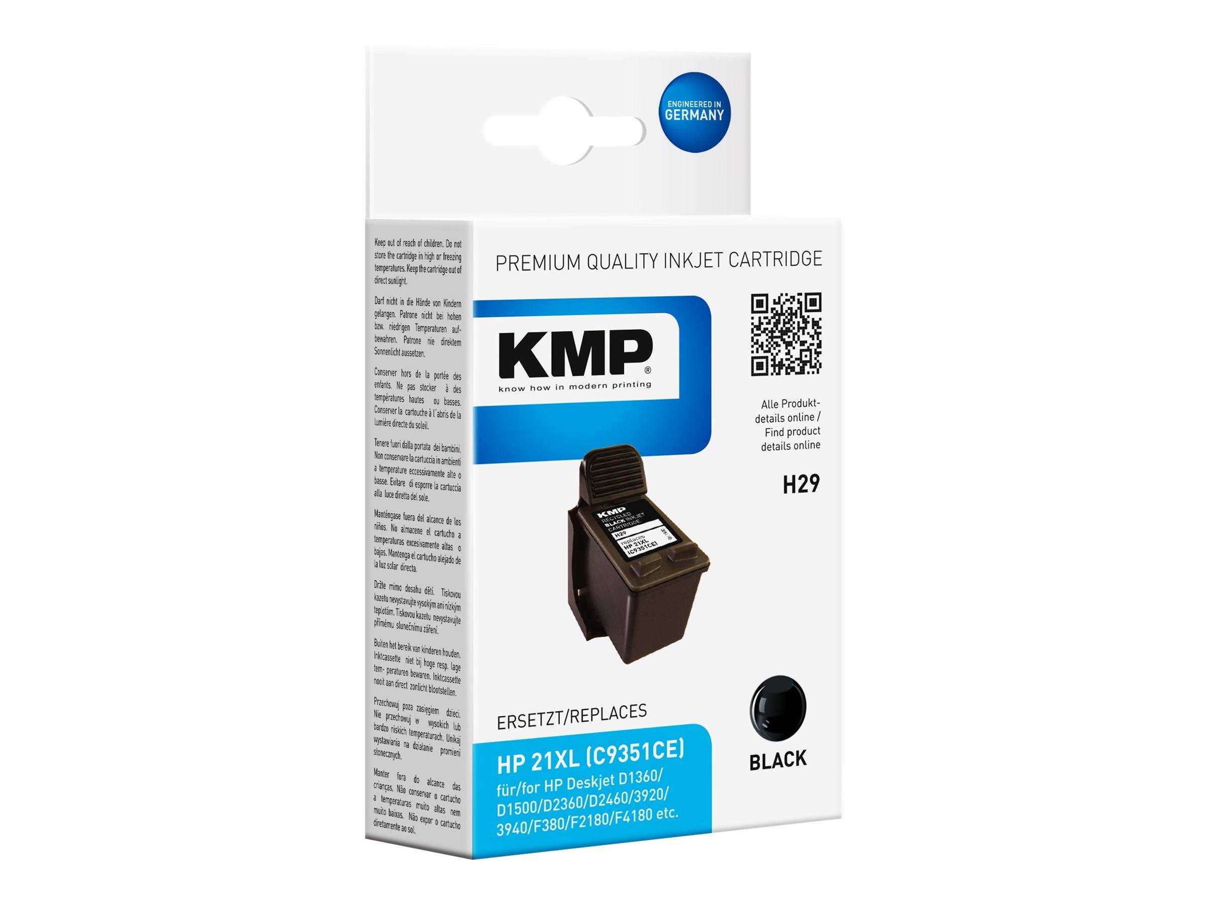 KMP-cartridge HP C9351AE No.21 zwart 520 p-0