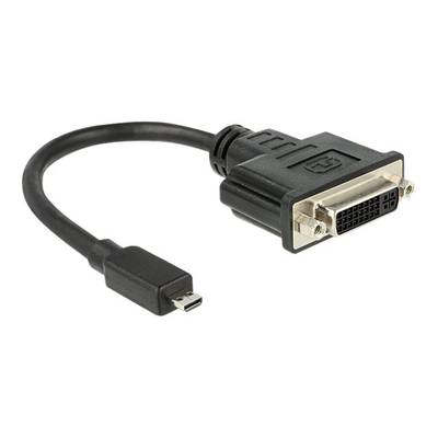 Delock 65563 HDMI / DVI Adapter [1x HDMI-stekker D micro - 1x DVI-bus 24+5-polig] Zwart  20.00 cm