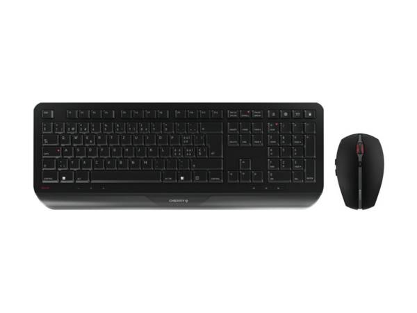 CHERRY JD-7000CH-2 Set met toetsenbord en muis Draadloos  QWERTZ, Duits Zwart