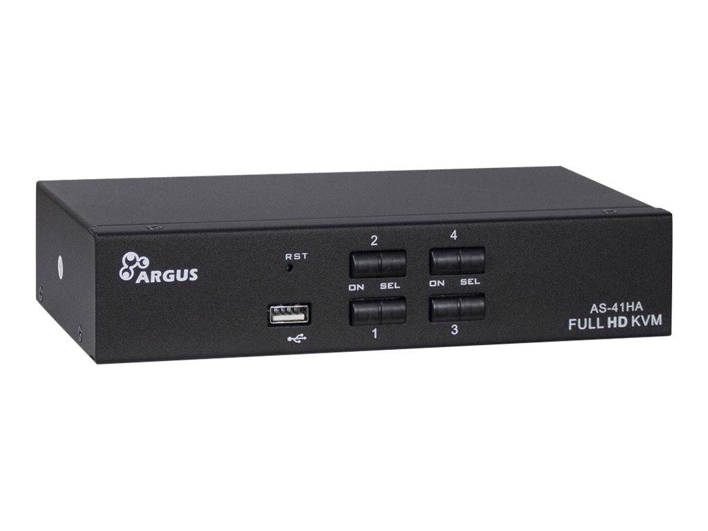 Inter-Tech KVM-switch AS-41HA HDMI, 4 poort, metaal-0