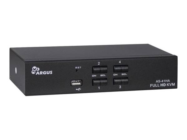 Inter-Tech KVM-switch AS-41HA HDMI, 4 poort, metaal