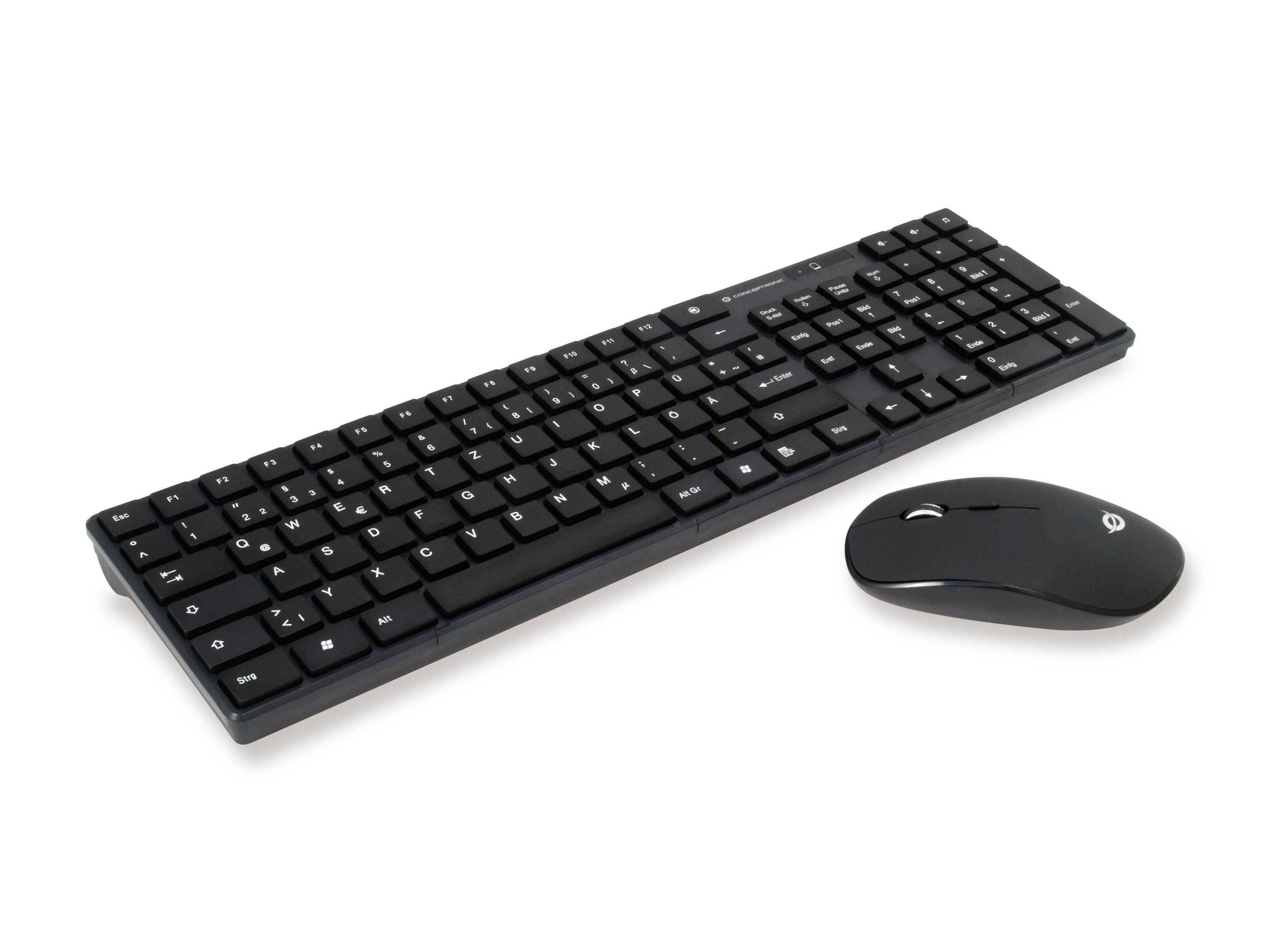 Conceptronic ORAZIO01DE toetsenbord Inclusief muis Thuis RF Draadloos QWERTZ Duitsers Zwart-8