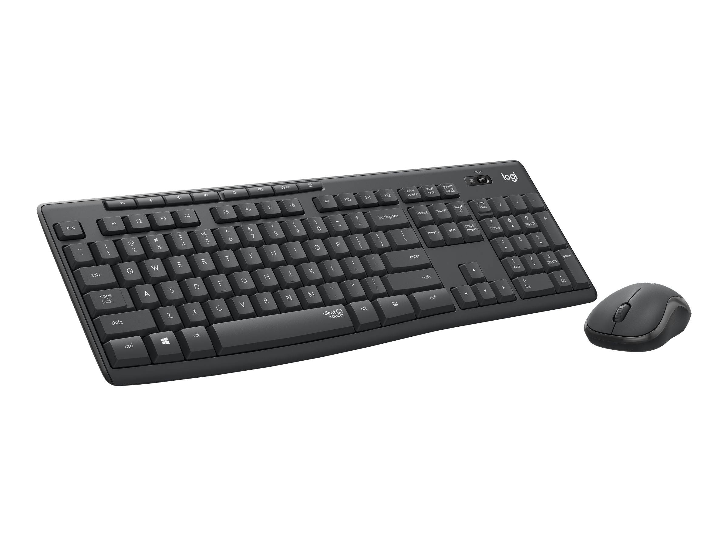 Logitech MK295 Silent - Tastatur-und-Maus-Set - kabellos - 2.4 GHz - Portugiesisch - Graphite-0