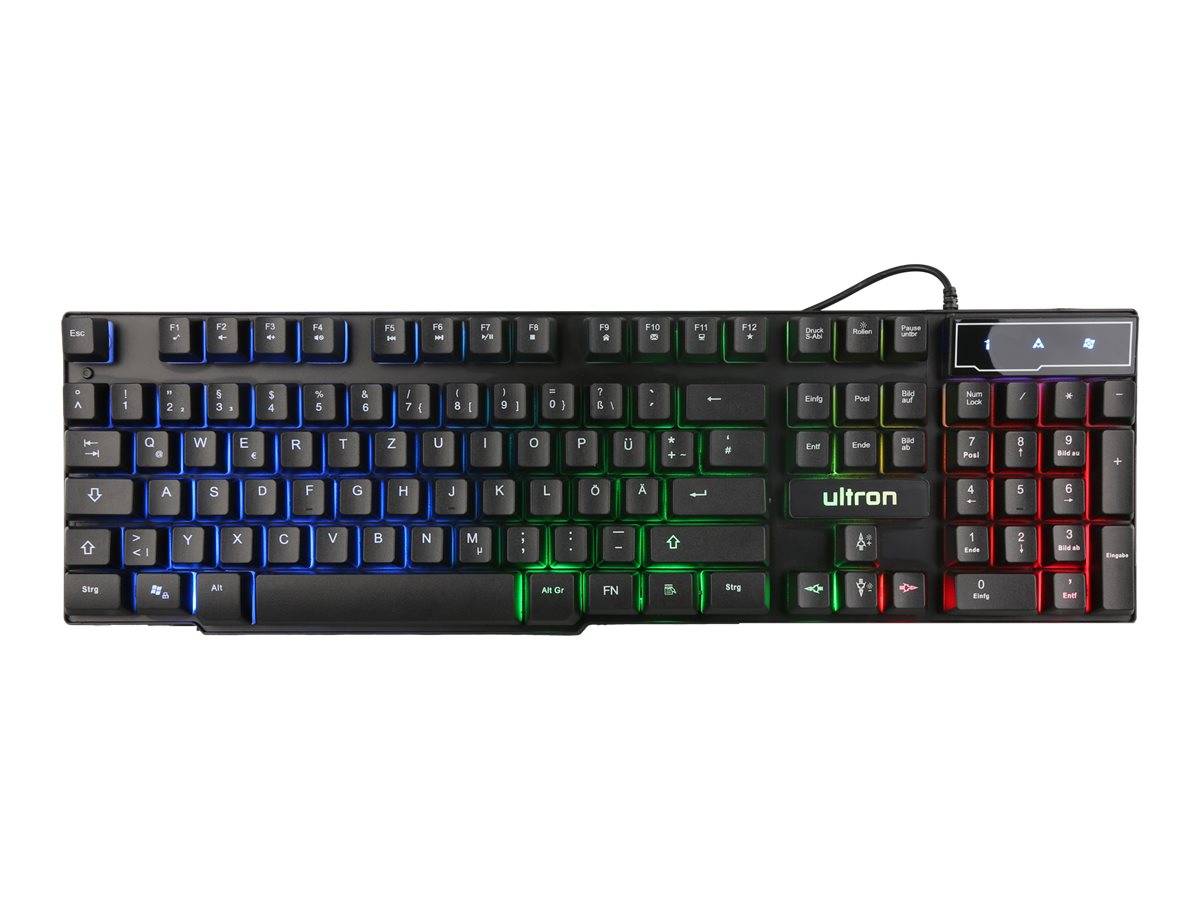 Ultron HAWK Gaming Set toetsenbord muis Inclusief Gaming QWERTZ Engels Zwart, Rood, Wit-0