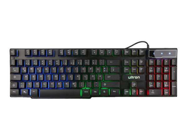 Ultron HAWK Gaming Set toetsenbord muis Inclusief Gaming QWERTZ Engels Zwart, Rood, Wit